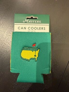 Masters Green Koozies / Can Cooler - Set of 2 - NWT